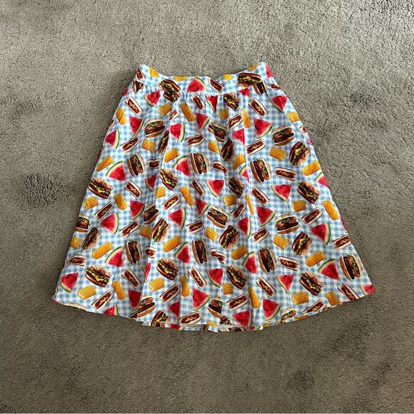 Retrolicious Picnic Summer Barbecue Retro Mod Printed Skirt Size S - Picture 2 of 12